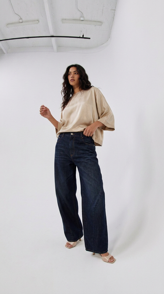 Jean Paul Knott T Top Crepe Satin – Nude